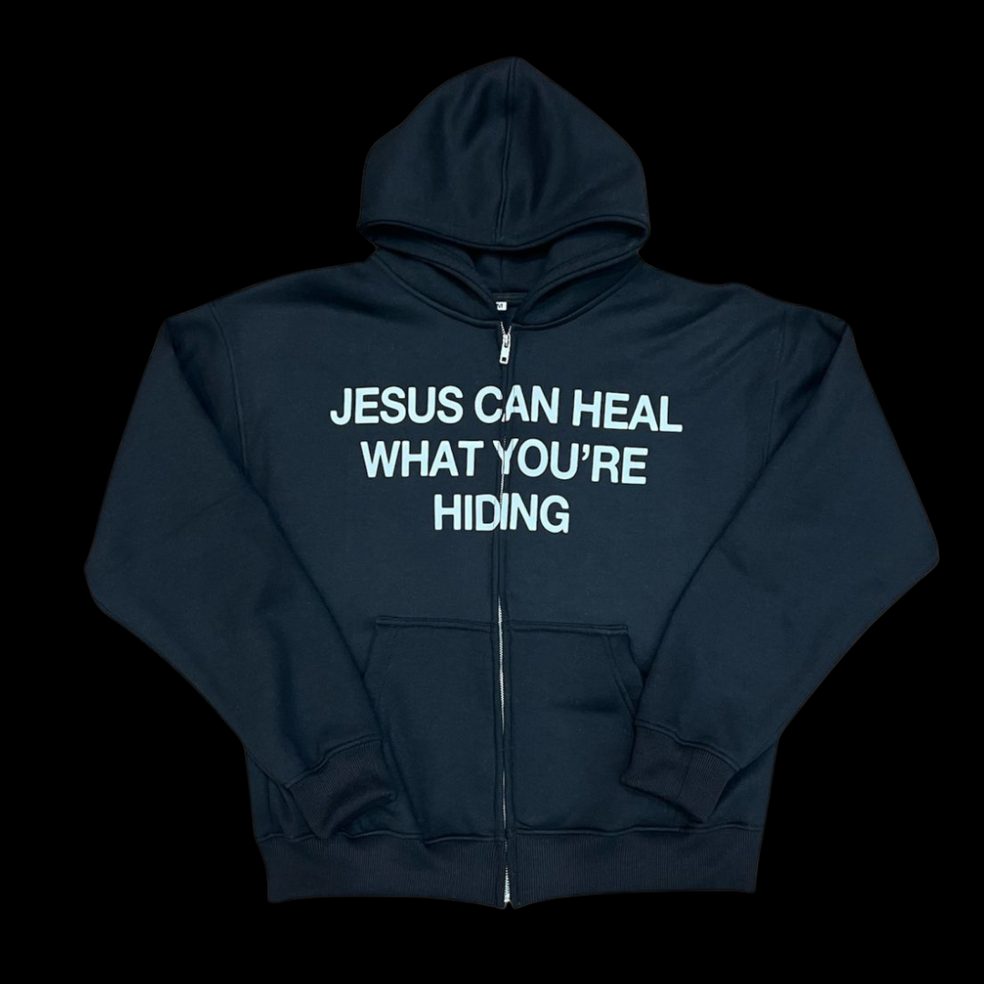 Jesus Can Heal What You're Hiding | Zip Up Hoodie – We The Believers